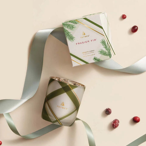 Frasier Fir® Frosted Plaid Medium Candle