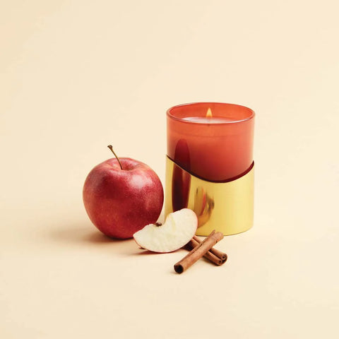 Simmered Cider Harvest Red Poured Candle with Gold Sleeve