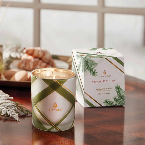Frasier Fir® Frosted Plaid Votive Candle