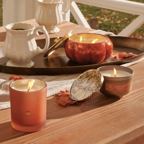 Pumpkin Laurel Poured Candle Tin with Gold Lid